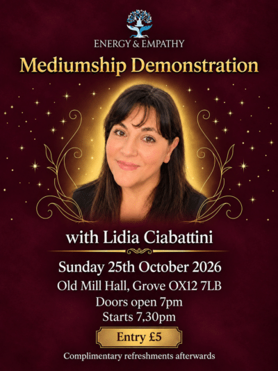 October Demonstration 2 Demonstration of Mediumship with Lidia Ciabattini